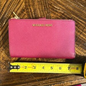 Michael Kors Fuchsia Wallet with Gold Accents